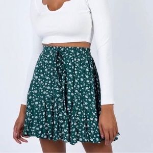 Princess Polly Green Floral Skirt